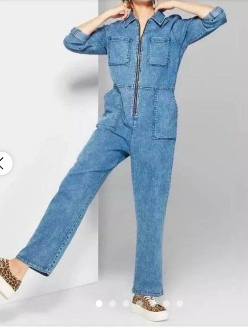 Wild Fable Denim Utility Boiler Suit Jumpsuit Light Wash Blue Size small